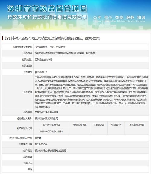 深圳市誠(chéng)興百貨銷售過期食品案 酸菜與酸奶酒的警示與反思
